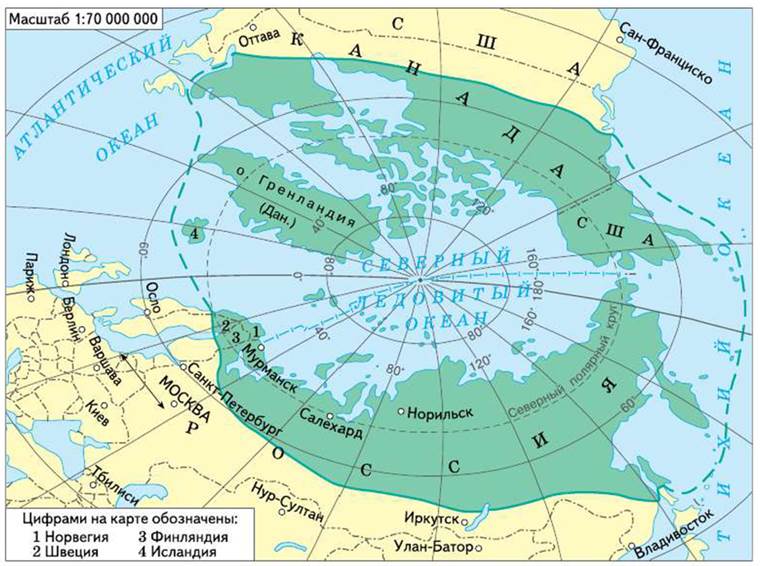 Какая часть территории находится перед полярным кругом. Северный Полярный круг на карте. Северный Полярный круг на карте России с городами. Северный Полярный круг на карте России.
